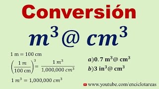 Convertir de Metros Cúbicos a Centímetros Cúbicos m3 a cm3 [upl. by Yardna]