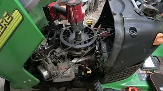 John Deere L120 With VTwin Briggs amp Stratton Blades Quit When Mowing Then Battery Was Dead [upl. by Ycniuq]