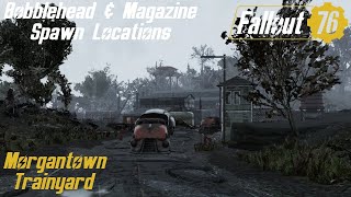 Fallout 76 Bobblehead amp Magazine Spawn Locations  Morgantown Trainyard [upl. by Loris87]