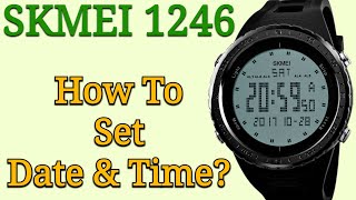 Skmei 1246 Digital Watch Time Date amp Month Setting [upl. by Yelsnit]