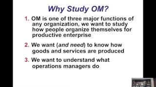 Introduction to Operations Management Part 1 [upl. by Drice]