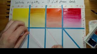 White nights watercolors  12 full pan set  review [upl. by Sirtaeb883]