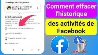 Comment effacer lhistorique des activités Facebook 2023  Facebook Effacer lhistorique [upl. by Alasteir]