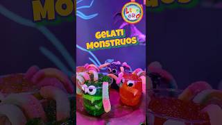 ¡Prepara Gelati  Monstruos facil rápido y divertido HalloweenSnacks Shorts Halloween Recetas [upl. by Marceau212]