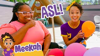 Meekah Learns ASL at PlayLab  Meekah Full Episodes  Educational Videos for Kids  Blippi Toys [upl. by Ynatirb]