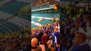 Linfield fans being kept in the piggery at FT [upl. by Akenaj]