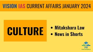 January 2024  Vision IAS Current Affairs  Culture [upl. by Smukler]