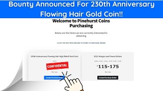 Bounty Announced for 230th Anniversary Flowing Hair High Relief Gold Coin [upl. by Pia556]