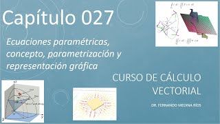 Ecuaciones Paramétricas Parametrización y Representación Gráfica Curso Cálculo Vectorial Cap 027 [upl. by Atilrak637]