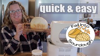 Quick and Easy Sourdough Sandwich Bread in the bread machine FallintoSourdough Collaboration [upl. by Jennie461]