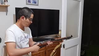 Jeffrey Replica Airgun Russian M1944 Mosin Nagant With Bayonet co2 powered metal bbs [upl. by Nave]