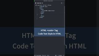 Apply Code Style in HTML code tag  HTML CSS Tutorial for Beginners html [upl. by Duncan]