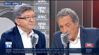 LE 23 SEPTEMBRE MARCHONS CONTRE LE COUP DÉTAT SOCIAL  Mélenchon chez Bourdin [upl. by Rundgren]