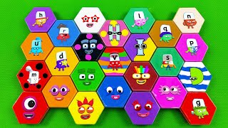 Numberblocks amp Alphablocks – Finding SLIME with Hexagonal Colorsful Mix Satisfying ASMR Videos [upl. by Shanks]