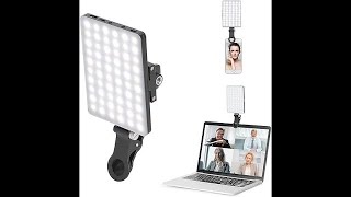 Newmowa 60 LED High Power Rechargeable Clip Fill Video Conference Light with Front amp Back Clip [upl. by Lane]