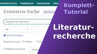 Schnellkurs Literaturrecherche [upl. by Akem]