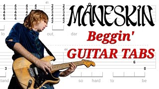 Måneskin  Beggin GUITAR TABS  Cover  Tutorial  Lesson [upl. by Eessac]