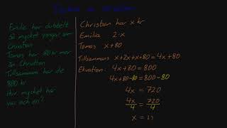 Teckna en ekvation  Uttryck och ekvationer  Åk 7 [upl. by Idnek]