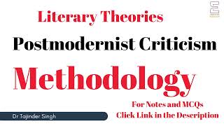 Postmodernist Criticism Methodology  Literary Theory  NTA NET PGT English [upl. by Anenahs]