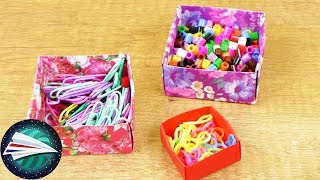 Doosje vouwen  Simpele origami handleiding voor kinderen  DIY idee box knutselen  Bloemen [upl. by Trescott]