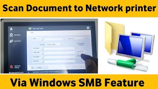 How To Setup Scan To Shared Network Folder on Canon image runner advance E3520 Scanner via SMB Serve [upl. by Akelahs]