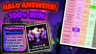 HOW TO WIN THE NEW HALO HALO ANSWERS FOR DREAM DUST ⭐ EVENINGFALL HALO 2024 🏰 ROYALE HIGH HALOS [upl. by Ttelrahc]