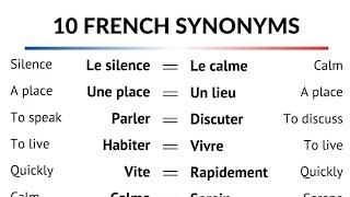 10 french synonyms [upl. by Kilar]