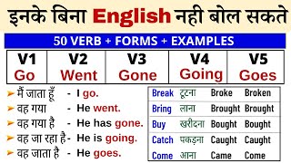 100 VERBS  Verb List V1 V2 V3 V4 V5 Forms  Verb Forms in English Grammar  Forms of Verbs [upl. by Corotto933]