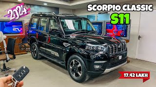 Mahindra Scorpio Classic S11 2024 ❤️  Scorpio Classic Top Model  Real Life Detailed Review [upl. by Ahcorb68]