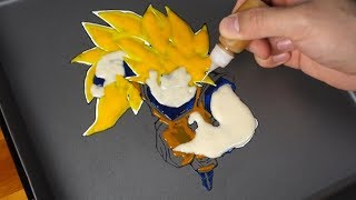 Dragon ball Pancake art  Goku super saiyan 3 [upl. by Trauts]