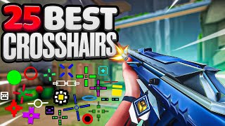 THE BEST 25 Crosshairs To USE In VALORANT With Codes [upl. by Elleral]