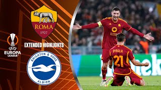 Roma vs Brighton amp Hove Albion Extended Highlights  UEL Round of 16 1st Leg  CBS Sports Golazo [upl. by Gary366]