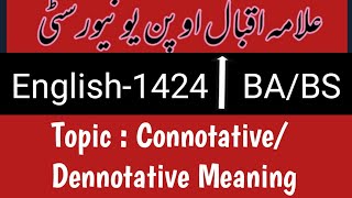 Aiou 1424 English  Connotative amp Denotative meanings [upl. by Ramsay]