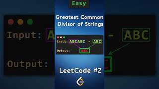 Greatest Common Divisor Of Strings Çözümü  LeetCode 75 [upl. by Greeson]