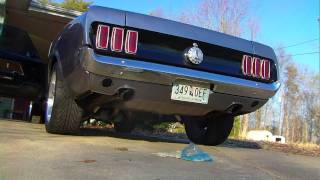 69 Mustangbuilt 302 Hedman long tube headers 2 12 inch h pipe Thrush mufflers idle and rev [upl. by Anissa]