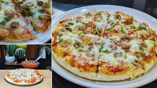 TASTY CHICKEN FAJITA PIZZA RECIPE  THICK CRUST MEDIUM PIZZA EASY RECIPE [upl. by Eniamahs710]