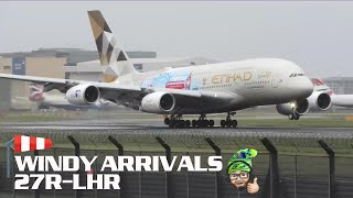 Windy Arrivals at London Heathrow Airport [upl. by Rik513]