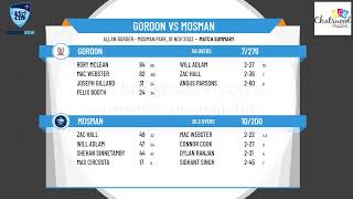 NSW Premier Cricket  PoidevinGray Shield  Round 4  Gordon v Mosman [upl. by Sigismund]