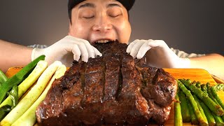 돈스파이크 스테이크와 아스파라거스 파 먹방 리얼사운드 ASMR social eating MukbangEating Show [upl. by Suivart]