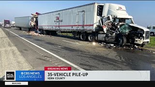 35vehicle pileup in Kern County [upl. by Fritzie98]