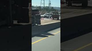 Flipped Dump Truck on Port Mann Bridge [upl. by Swor]