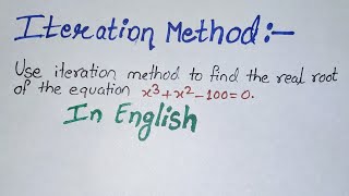 Iteration method  fixed point iteration method [upl. by Gaultiero]