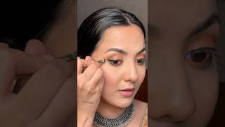 ORANGE eye makeup look for Day 3 of Navratri 🦚🧡 navratrimakeup ashortaday trendingshorts [upl. by Fanchan]