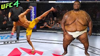 Bruce Lee vs Emmanuel Yarborough  professional wrestler EA sports UFC 4 [upl. by Aulea]