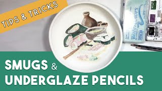 Decorating Ceramics SMUGs amp UNDERGLAZE PENCILS [upl. by Naitirb]