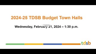 TDSB Budget Town Hall Meeting  February 21 2024 [upl. by Siroval]