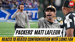 Packers Matt LaFleur Reacts to Heated Confrontation with Lions Fan Before Thursday Night Loss [upl. by Noteek286]