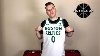 Authentic Nike Boston Celtics Jayson Tatum CUSTOM 2021 City edition NBA jersey review [upl. by Phyllys867]