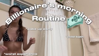 TRYING BILLIONAIRE MORNING ROUTINE I difficult woke up early cold bath  productive I vlog [upl. by Oiziruam35]