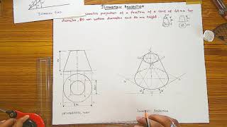 Isometric projection of Frustum of Cone Hindi [upl. by Beck]